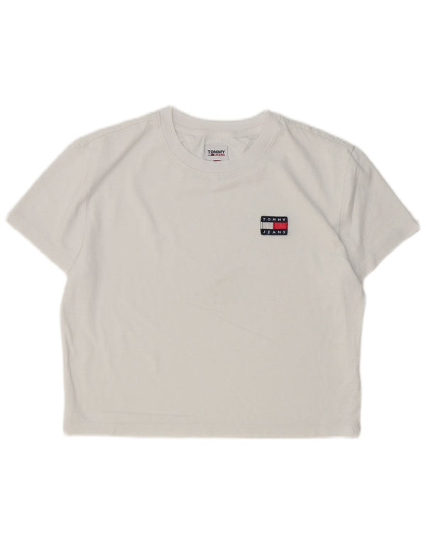 Tommy Hilfiger T-shirt court pour femme UK 10 Petit Blanc