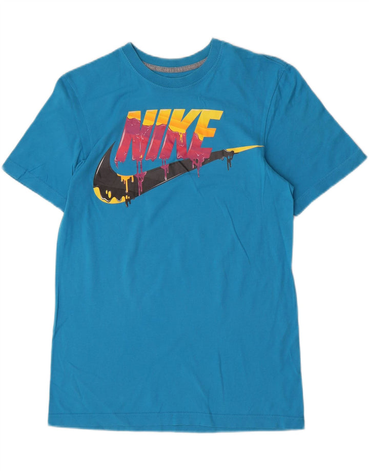 Nike Mens Regular Fit Graphic T-Shirt Top Petit Bleu Coton