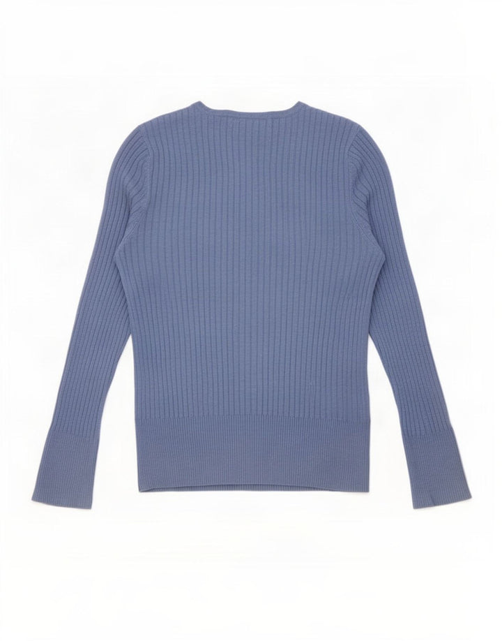 Marks & Spencer Haut régulier à manches longues pour femme UK 12 Bleu moyen Viscose