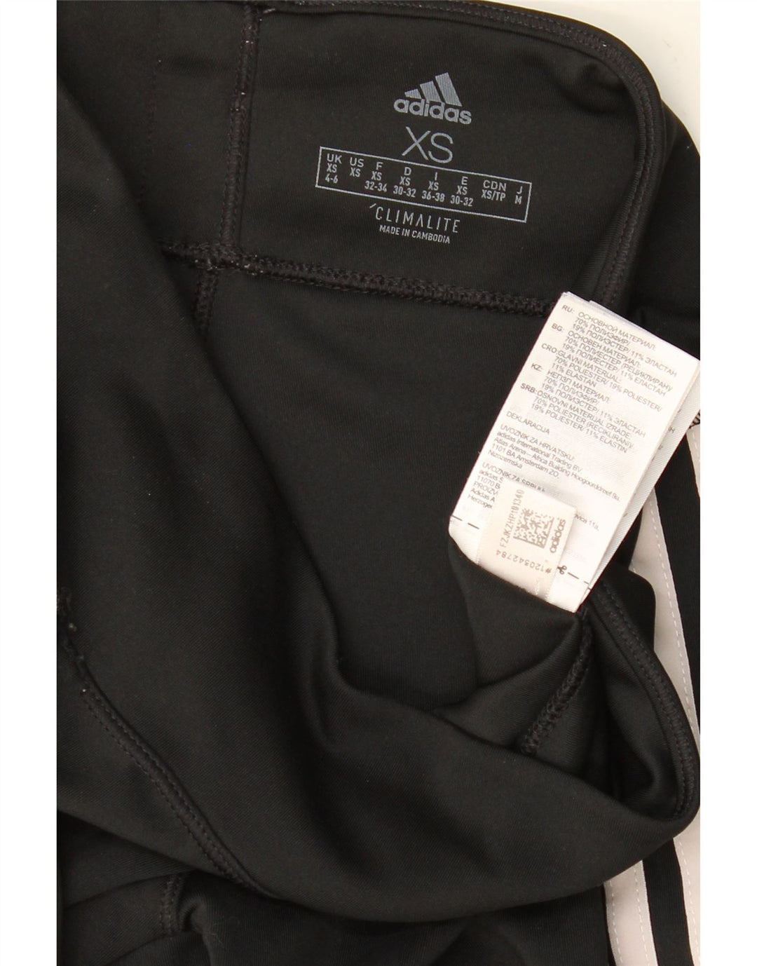 ADIDAS Womens Climalite Leggings UK 4/6 XS  Black Polyester Vintage Adidas and Second-Hand Adidas from Messina Hembry 