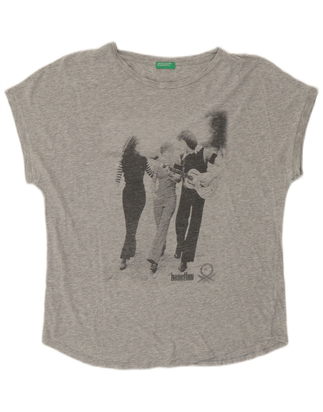 UNITED COLORS OF BENETTON T-shirt graphique pour femme UK 14 Gris moyen