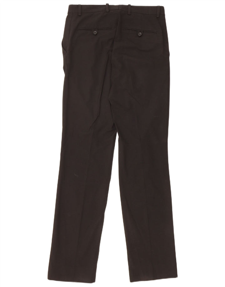 Zara Pantalon de costume droit pour homme EU 38 Small W30 L35 Noir Polyester