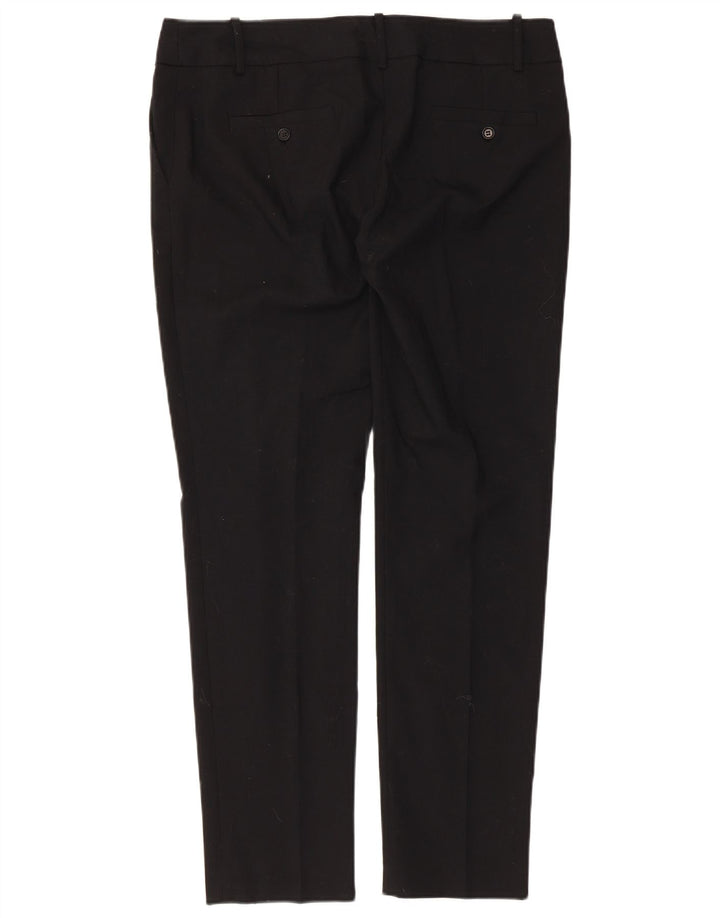 Zara Pantalon Chino Slim Femme EU 42 Large W32 L30 Noir Polyester