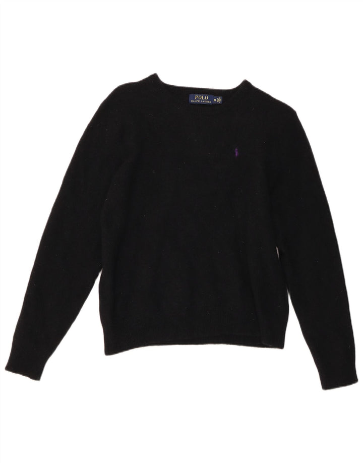 POLO RALPH LAUREN Pull col bateau pour femme UK 12 Noir moyen