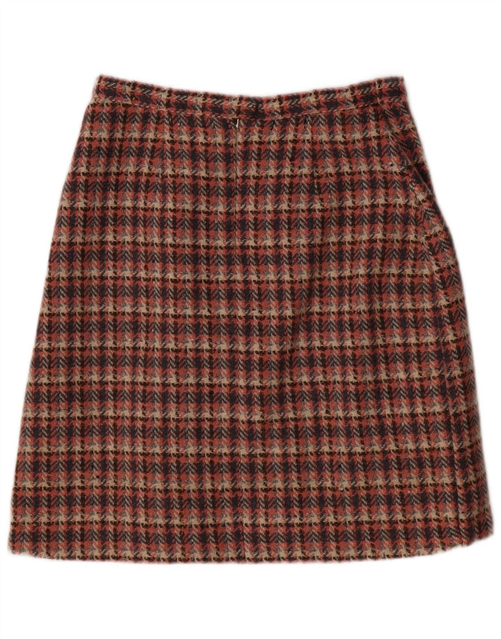 vintage Femme A-Line Jupe EU 38 Moyen W28 Pied-de-poule Rose