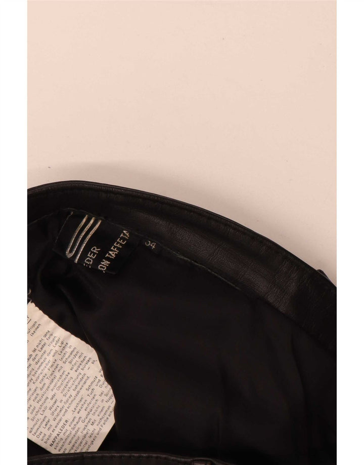 Pantalon droit en cuir Vintage pour hommes W34 L32 noir