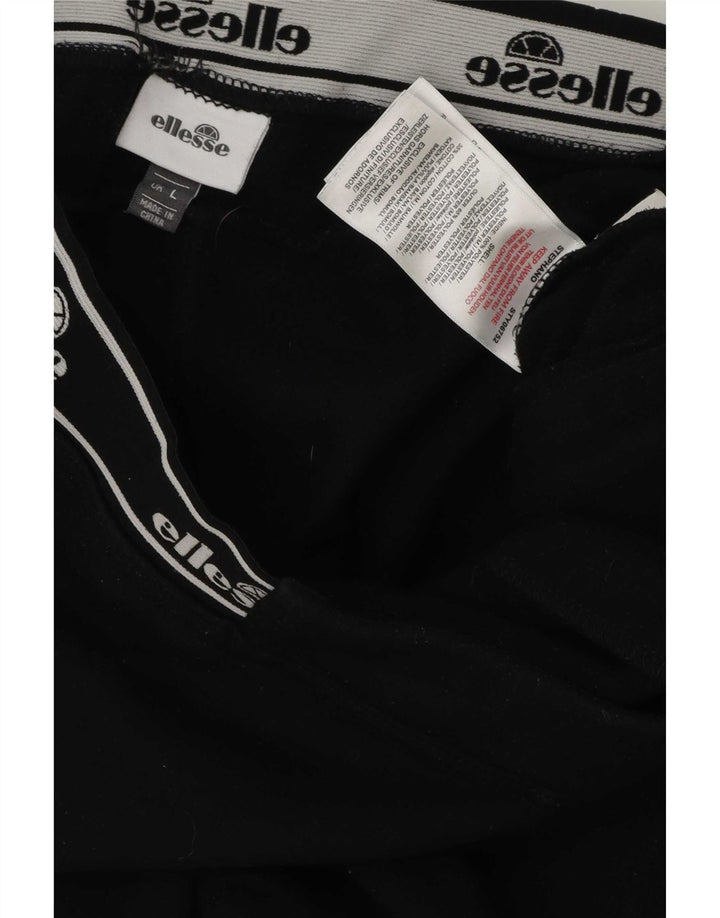Ellesse Pantalon de Survêtement Graphique Homme Large Noir Coton