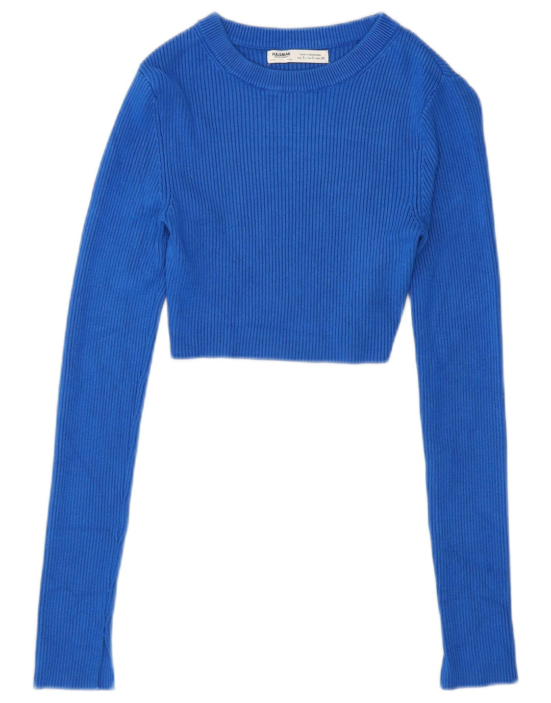 Pull & Bear Pull court à col bateau pour femme UK 8 Small Bleu