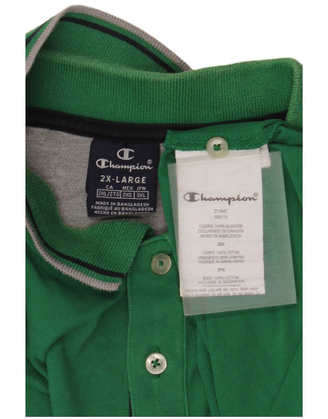 Champion Polo Homme 2XL Vert Coton