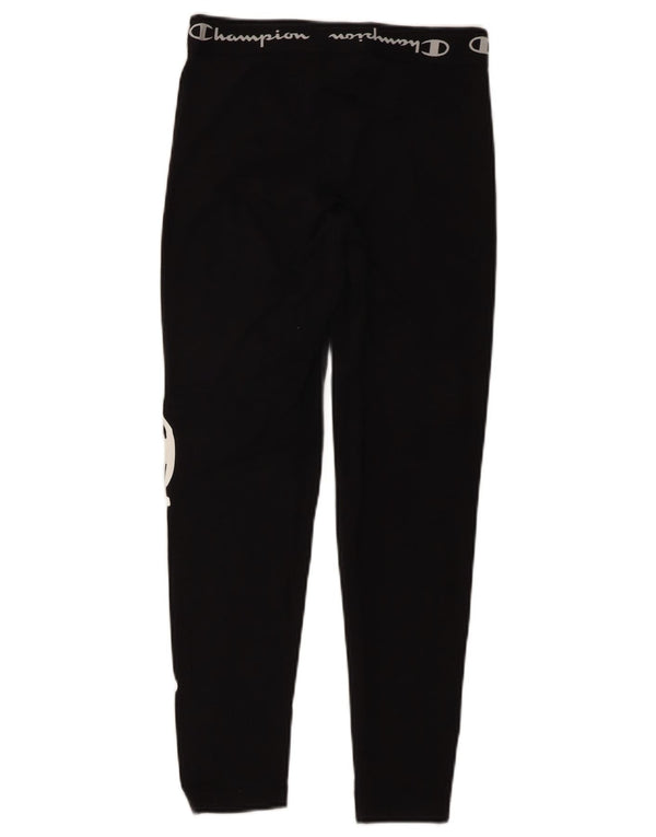 CHAMPION Leggings graphiques pour femmes UK 4 XS Coton noir