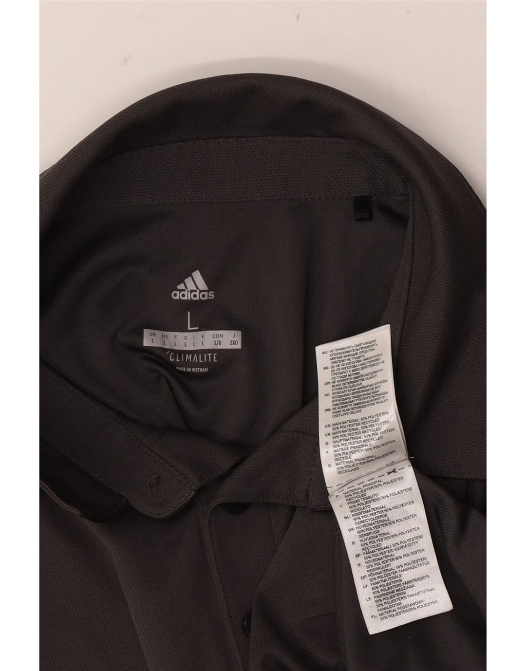 ADIDAS Polo Climalite Homme Grand Gris Polyester