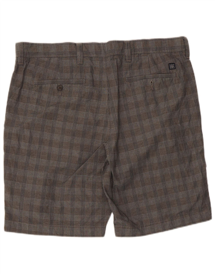 Marks & Spencer Short chino pour homme W36 en coton à carreaux gris grand