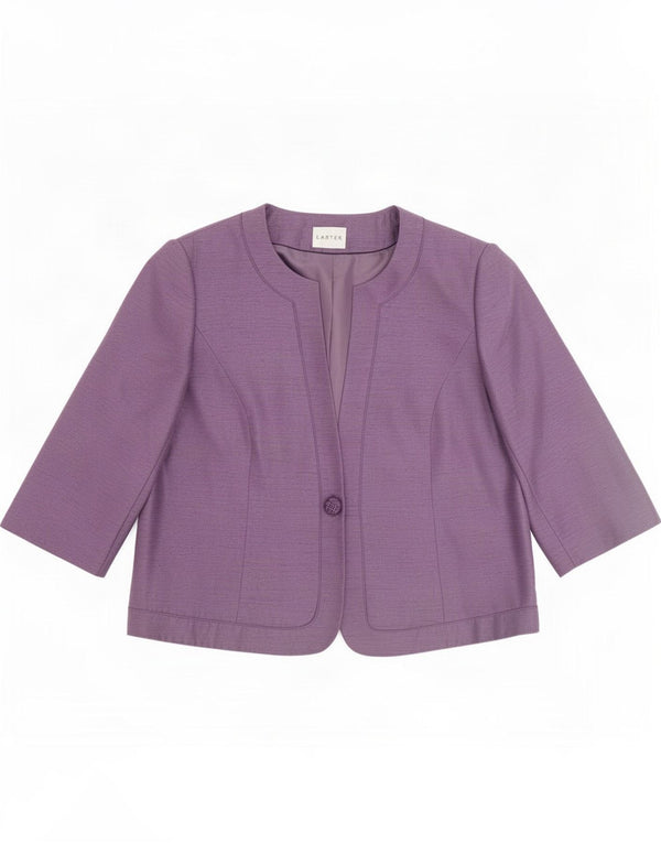 Eastex Veste blazer à manches 3/4 pour femme avec 1 bouton UK 18 XL Violet Viscose