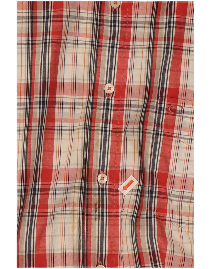Carrera Chemise à manches courtes pour homme 2XL Rouge à carreaux en coton
