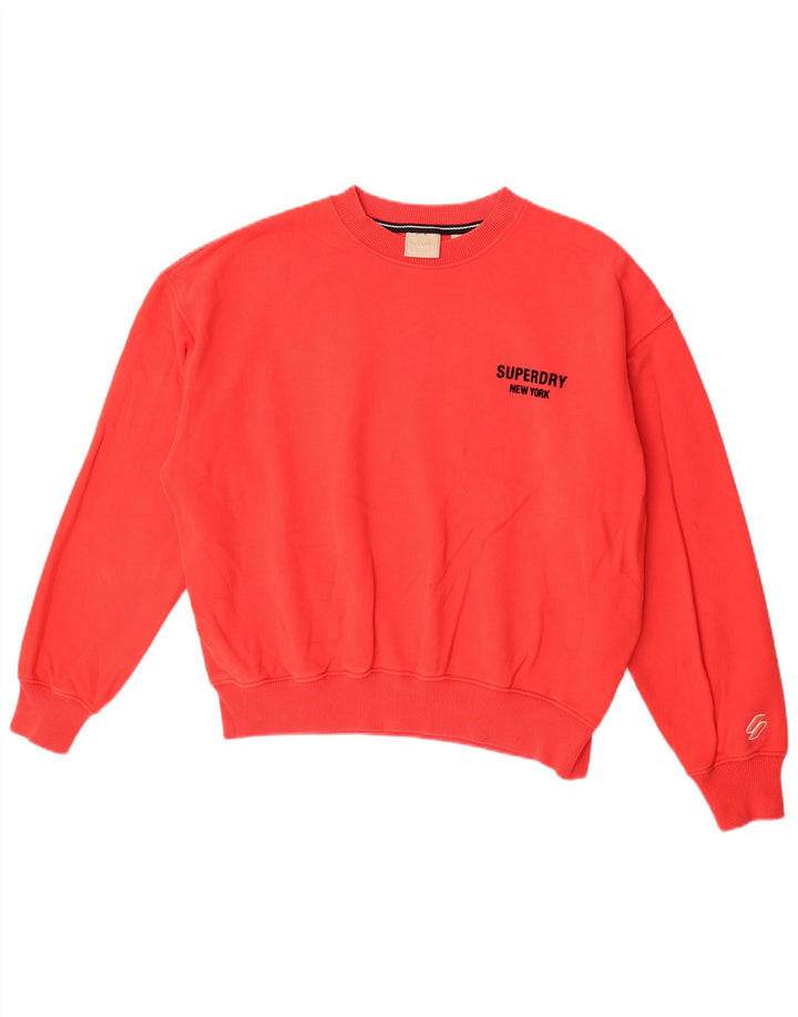 Superdry Pull-over surdimensionné pour femme UK 14 Large Rouge Coton