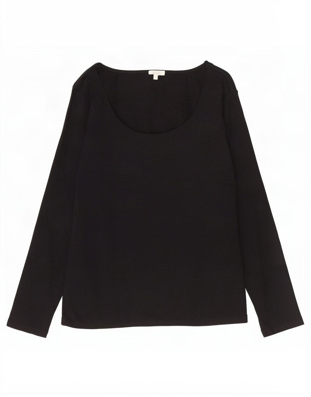 Jigsaw Womens Top Manches Longues UK 10 Small Noir Coton