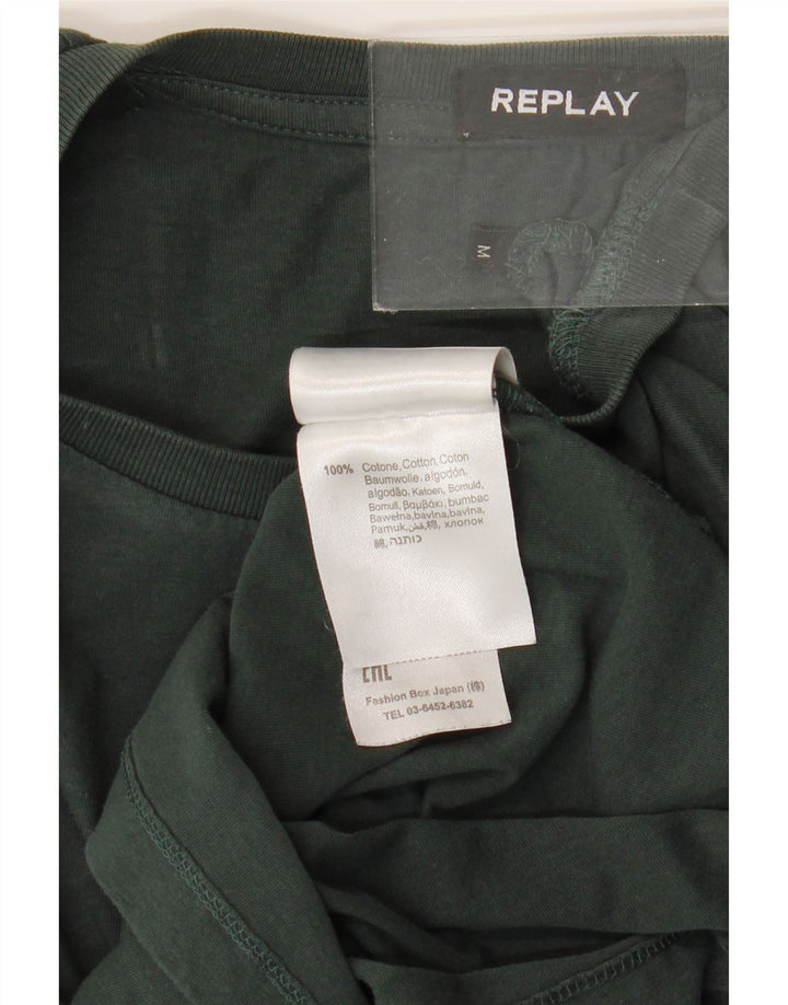 Replay T-Shirt Homme Vert Moyen Coton