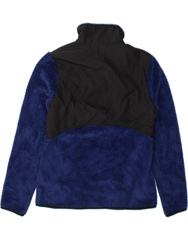 FILA Womens Fleece Jacket UK 14 Medium Navy Blue Colourblock Polyester Vintage Fila and Second-Hand Fila from Messina Hembry 