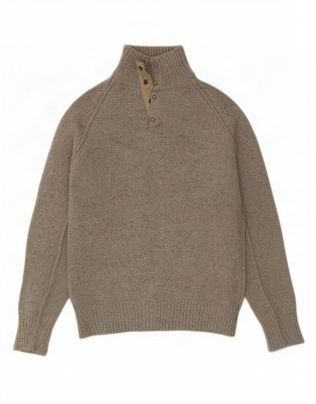 Marks & Spencer Pull à col boutonné pour homme Petit gris chiné en coton