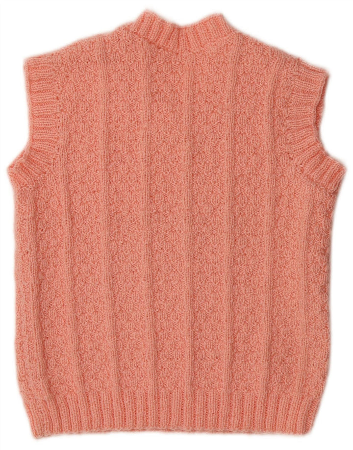 vintage Womens Vest Débardeur UK 12 Rose Moyen