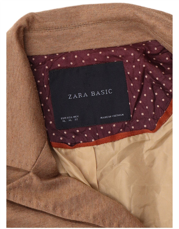 Zara Veste Blazer 1 Bouton Femme UK 18 XL Beige