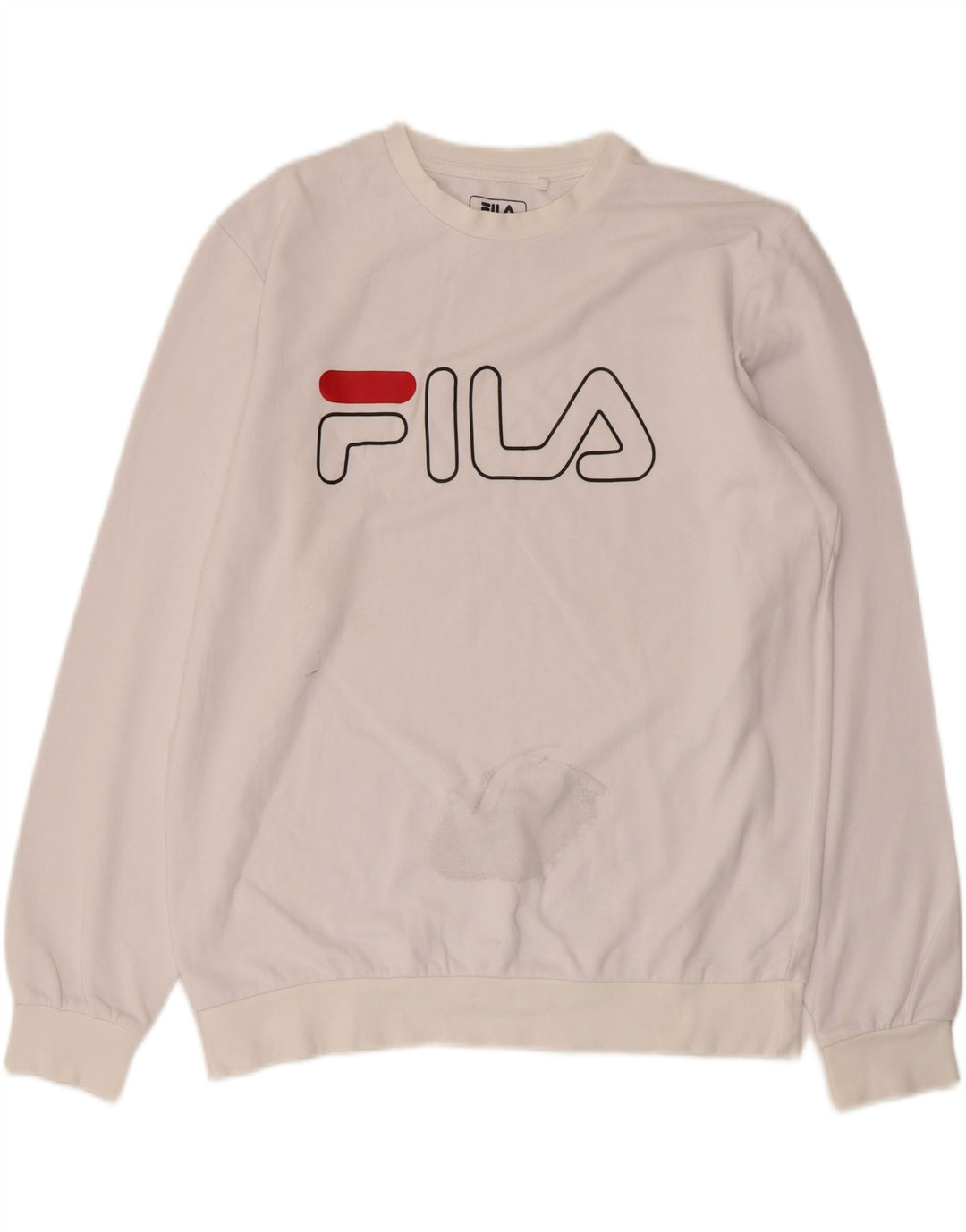 FILA Sweat-shirt graphique pour hommes, grand coton blanc