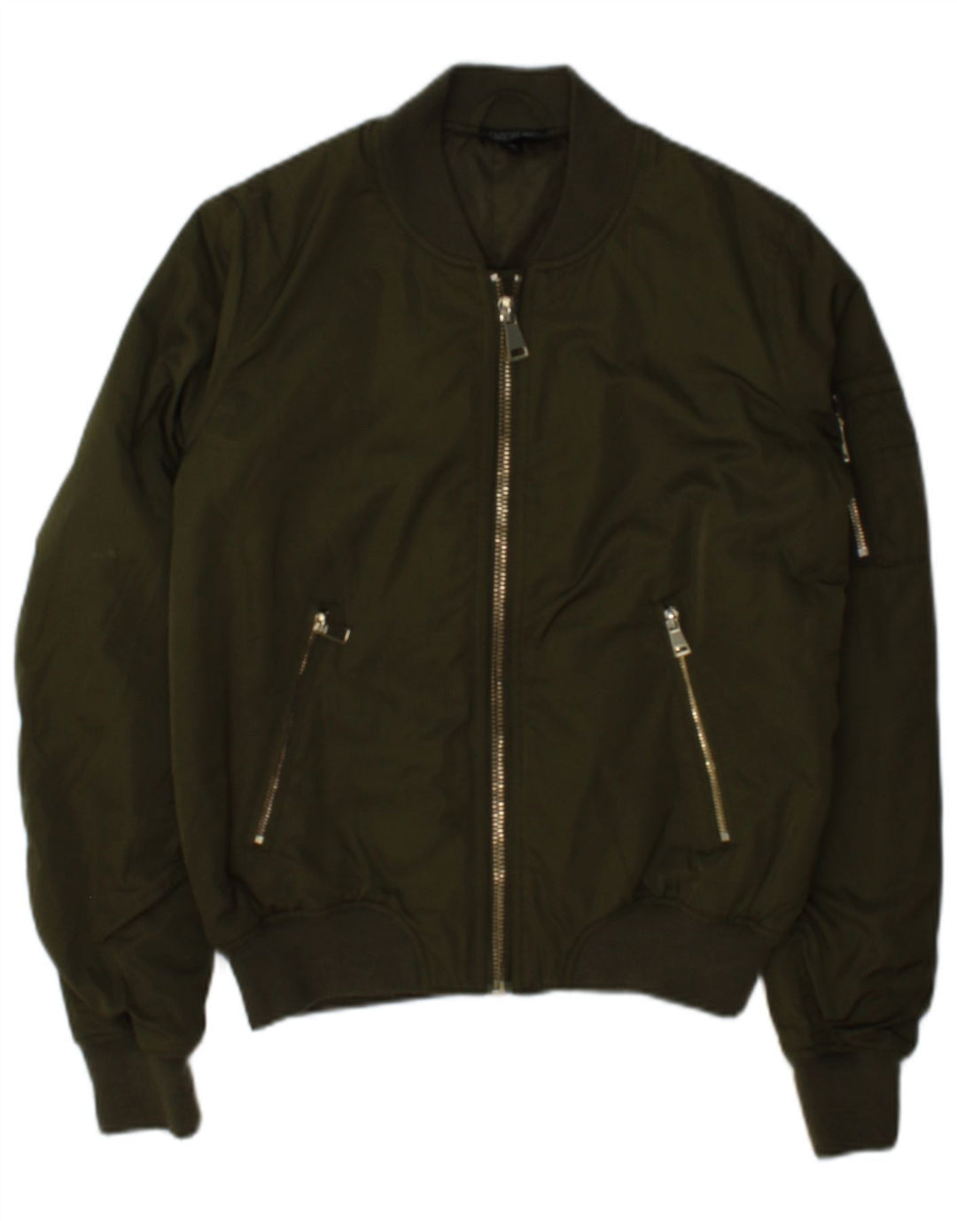 Topshop Veste Bomber Femme UK 8 Petit Kaki Polyester