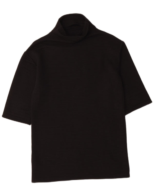 Zara Femme Top Manches 3/4 UK 14 Moyen Noir Polyester