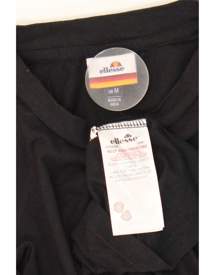Ellesse T-Shirt Graphique Haut Noir Moyen Coton Homme