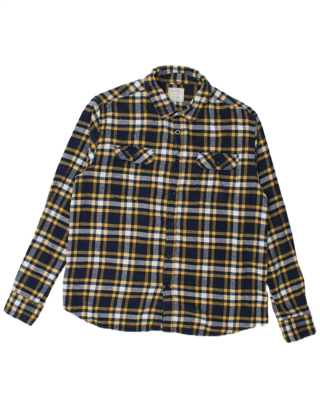 Mountain Warehouse Chemise en flanelle pour homme en coton à carreaux bleu marine moyen