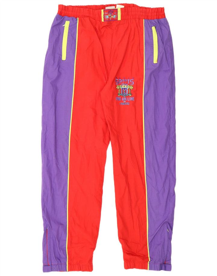 REUSCH Mens Tracksuit Trousers Joggers 2XL Red Colourblock