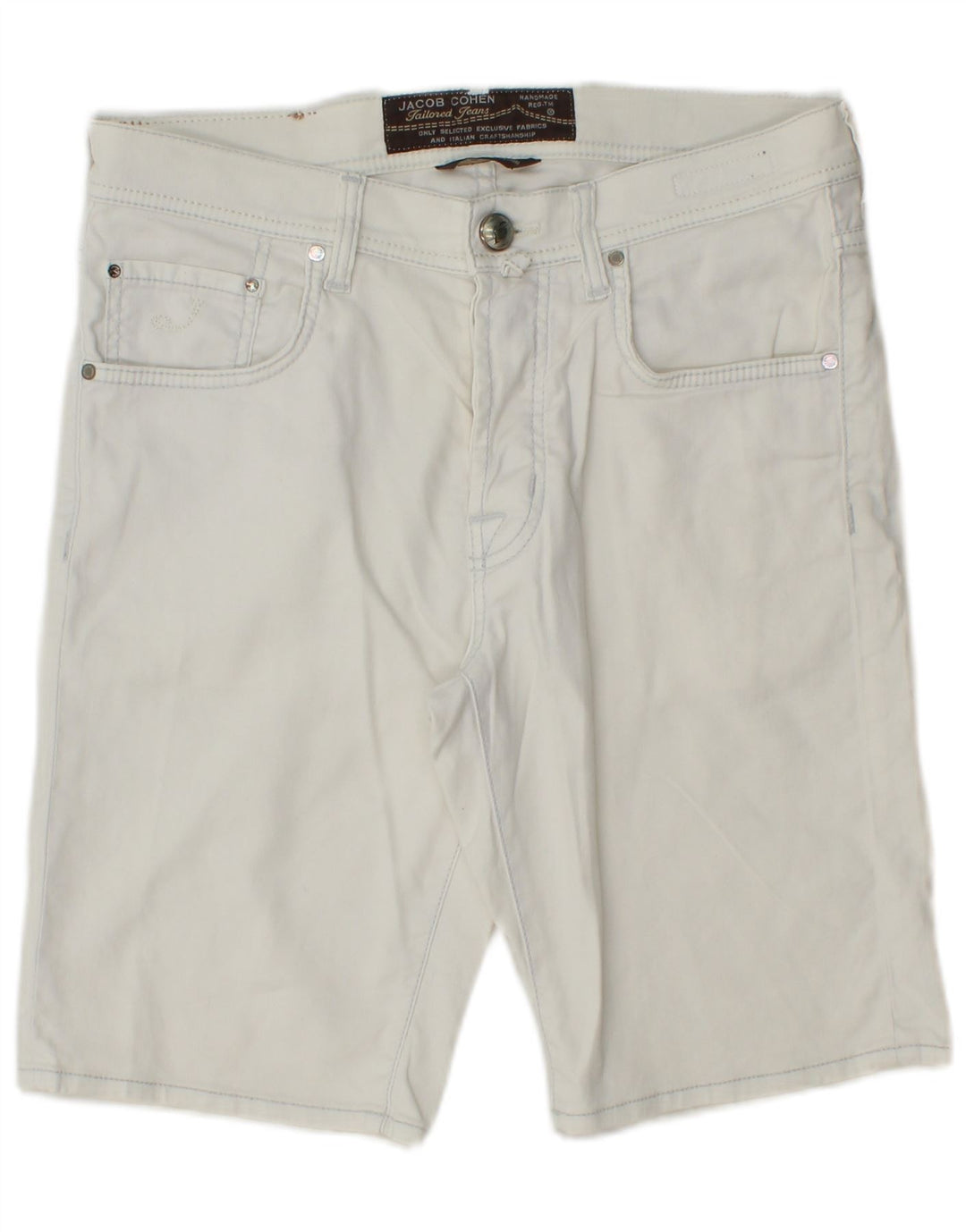 Jacob Cohen Short en jean pour homme W32 Lin blanc moyen