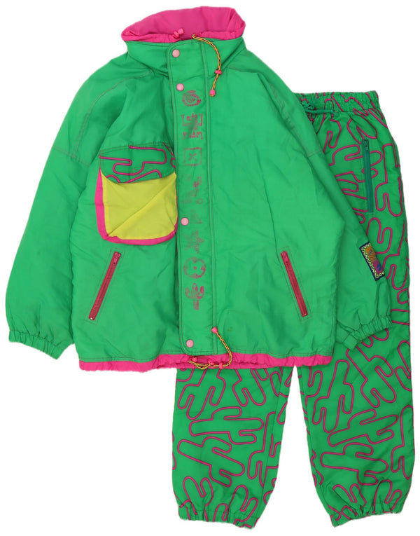 vintage Mens Mexican Ski Full Survêtement Moyen Vert Géométrique Sports