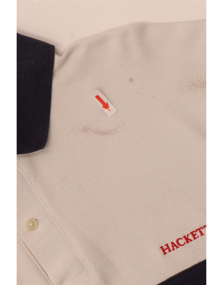 Hackett Polo Rugby Homme Blanc Moyen Coton Colorblock