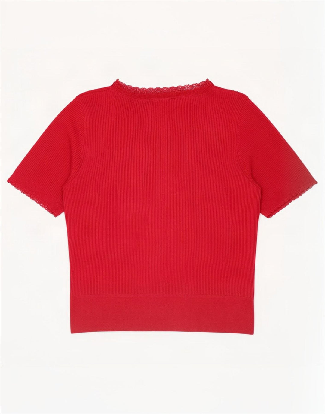 Marks & Spencer Chemisier à manches courtes pour femme UK 16 Grand Acrylique Rouge