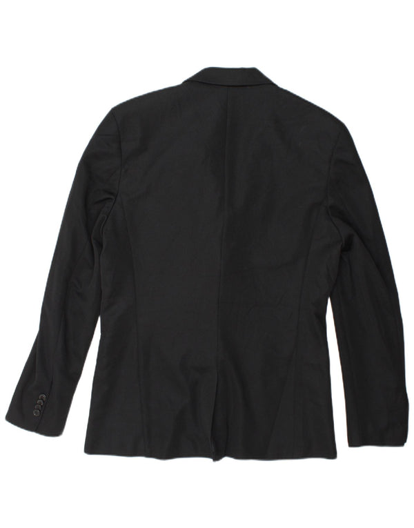 Zara Veste blazer à 2 boutons pour homme UK 40 Large Noir Polyester