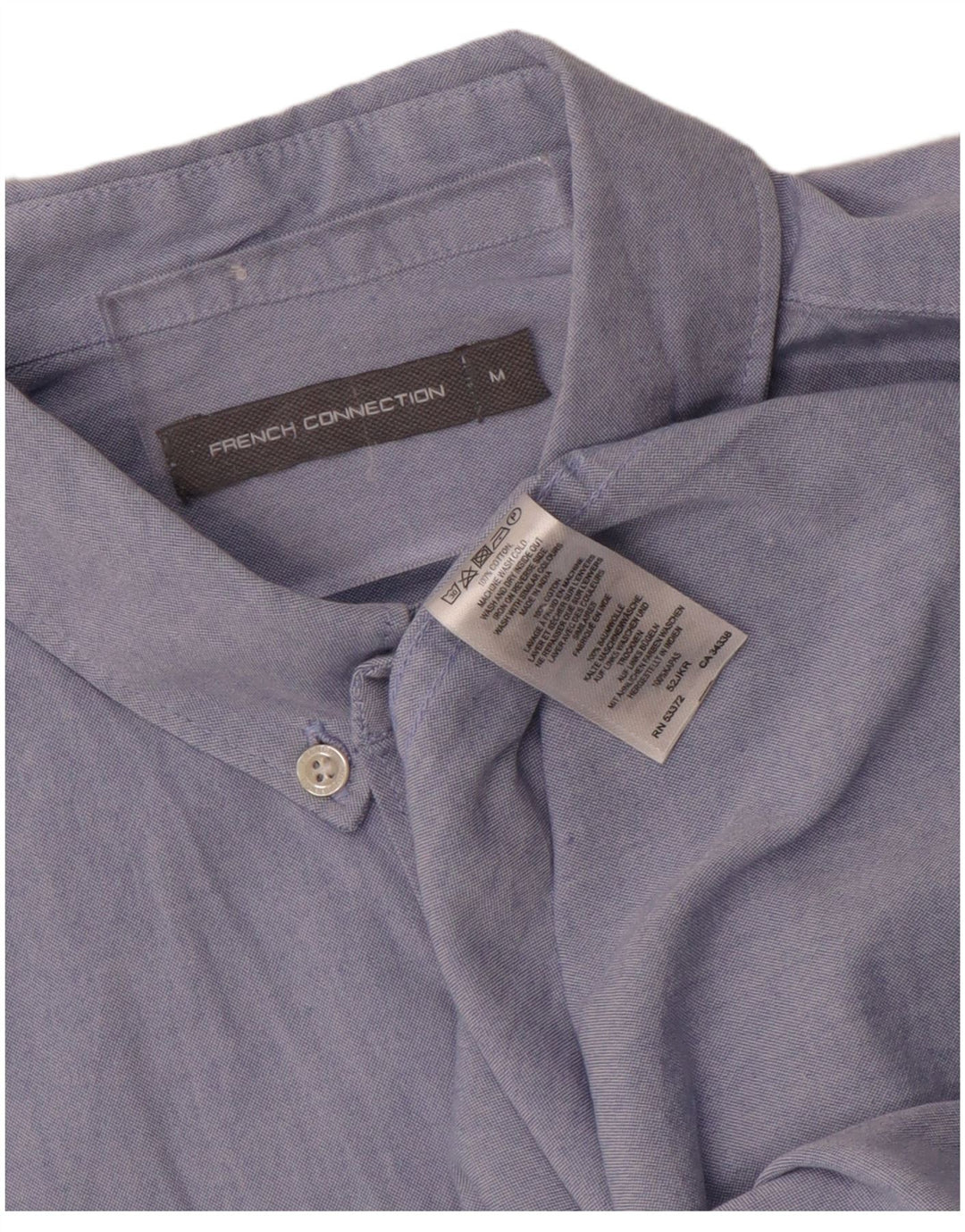 French Connection Chemise à Manches Courtes Homme Bleu Moyen Coton