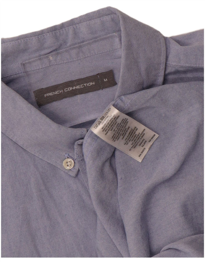 French Connection Chemise à Manches Courtes Homme Bleu Moyen Coton