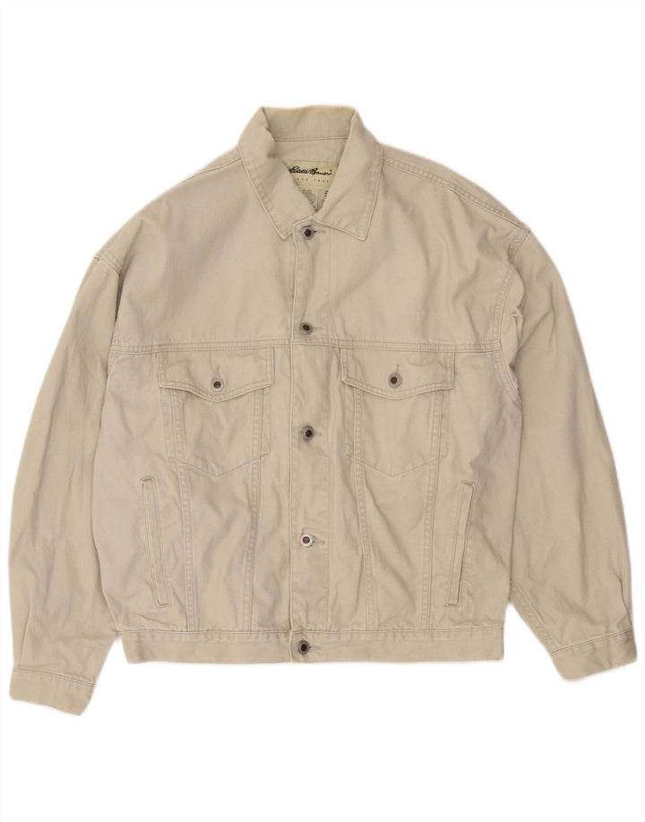 EDDIE BAUER Veste Bomber Homme UK 38 Coton Beige Moyen