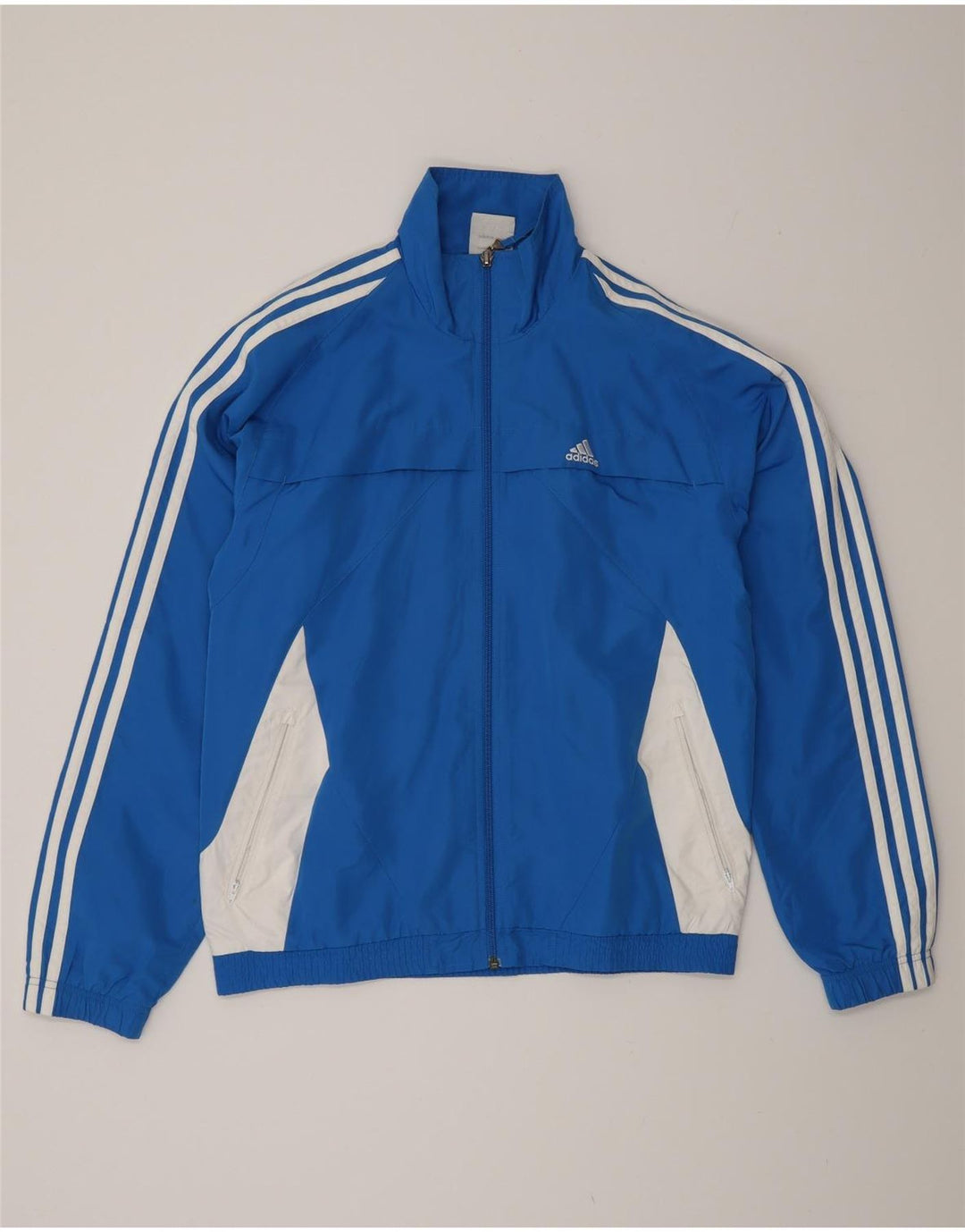 Adidas Veste de pluie pour homme UK 36/38 Petit Bleu Colorblock Polyester