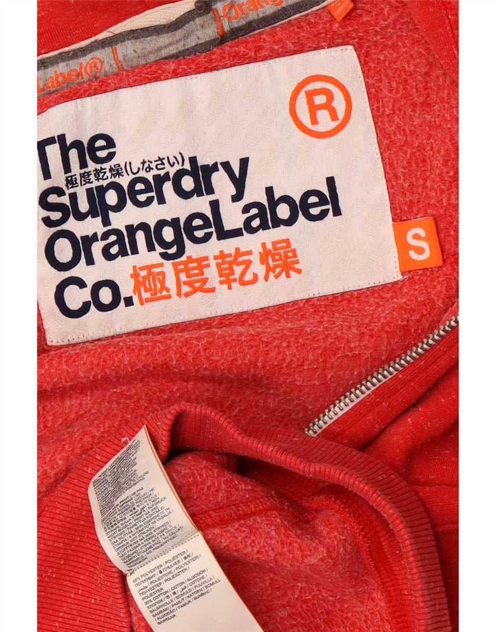 SUPERDRY Pull à capuche zippé pour homme Petit polyester moucheté rouge