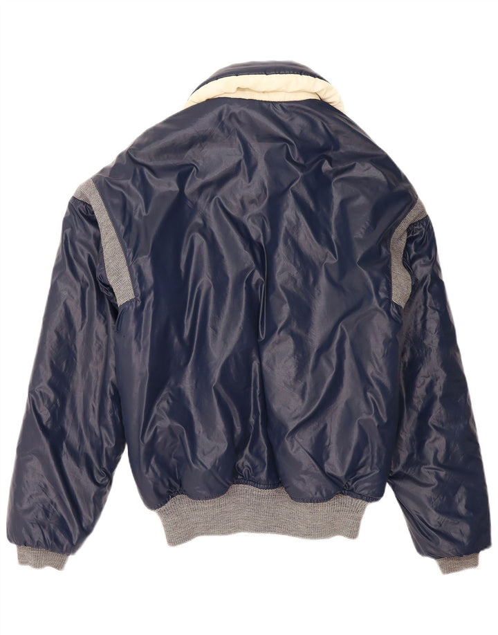 veste matelassée homme vintage UK 40 Grand colorblock bleu marine