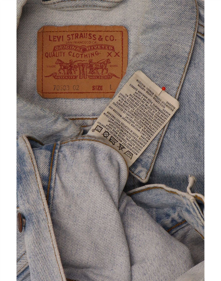 Levi's Veste en jean pour homme UK 40 Large Bleu Coton