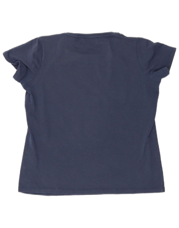 Trussardi T-Shirt Graphique Femme Top UK 20 2XL Bleu Marine
