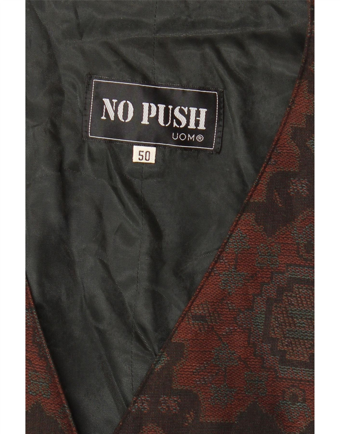 gilet homme vintage IT 50 Polyester Ikat Marron Moyen