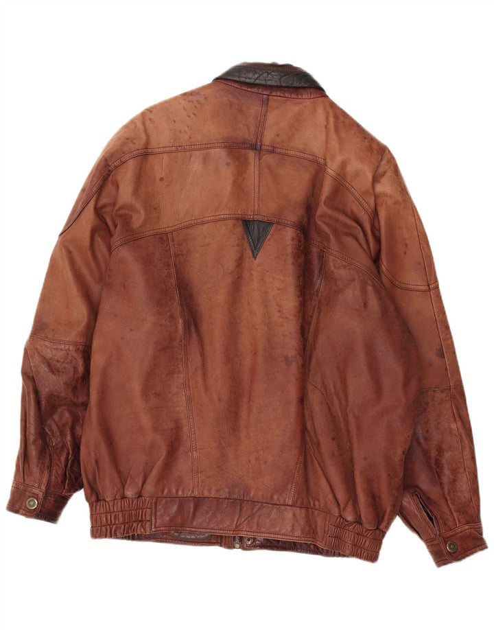 veste en cuir homme vintage UK 42 XL Cuir Marron