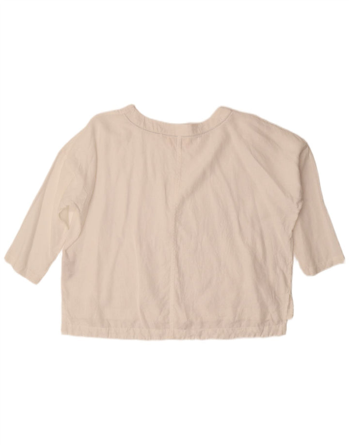 Fat Face Chemisier surdimensionné à manches 3/4 pour femme UK 10 Petit lin blanc