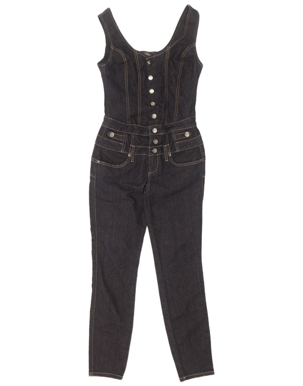 Liu Jo Combinaison en jean sans manches pour femme UK 12 Coton noir moyen