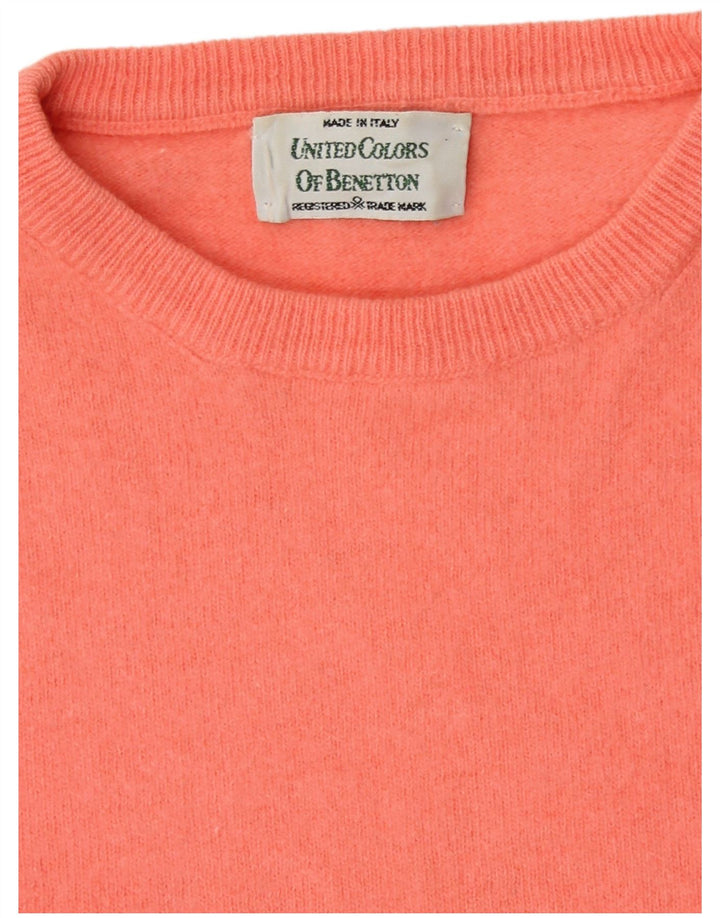 Benetton Pull à col rond pour femme UK 14 Rose moyen