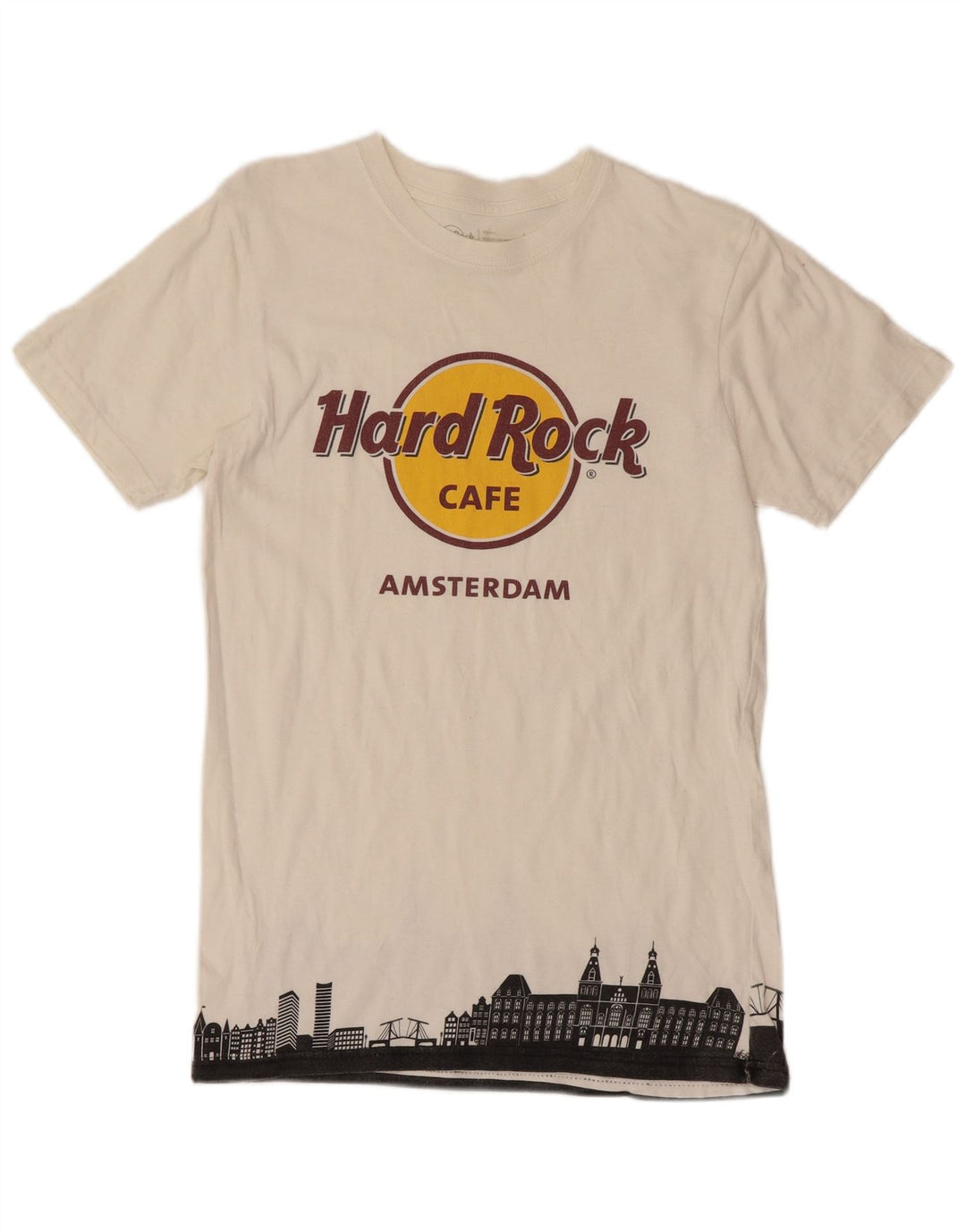 HARD ROCK CAFE T-shirt graphique Amsterdam pour hommes, petit coton blanc